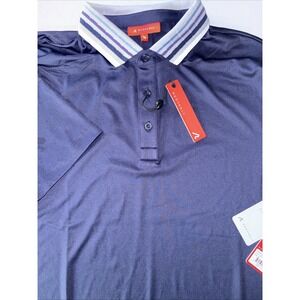 Redvanly Midnight Navy Blue Mael Polo Mens M Performance Golf Tipped Collar NWT